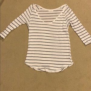 Zara Striped Three Quarter Length Shirt
